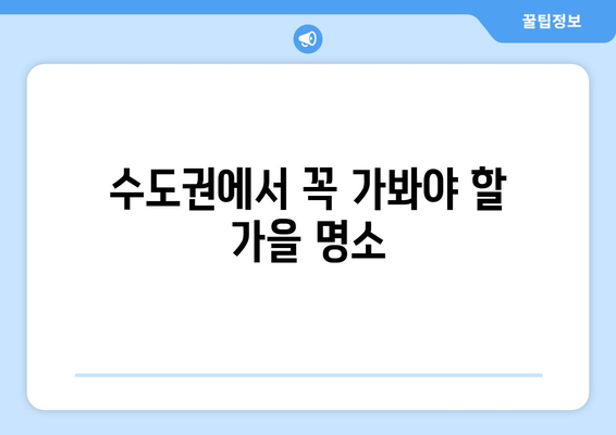 수도권 가을 나들이